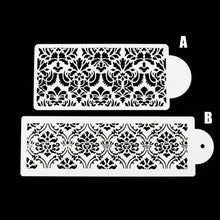 将图片加载到图库查看器，2 Style Cake Side Cupcake Cake Sugarcraft Decoration Cake Mould Plastic Baking Cake Decorating Tool 2 Pieces Cupcake Stencil Cake Side Decorating Templates Powdered Sugar Template Wedding Cake Decor Flower Molding
