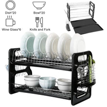 Load image into Gallery viewer, 2-Tier Dish Drying Rack Drainboard Set
