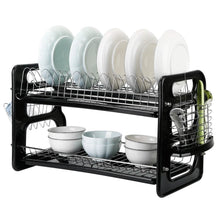 Load image into Gallery viewer, 2-Tier Dish Drying Rack Drainboard Set
