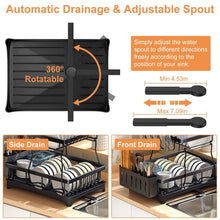 Load image into Gallery viewer, 2-Tier Dish Rack Drainer Organizer Set with Utensil Cup Holder Rack Swivel Spout
