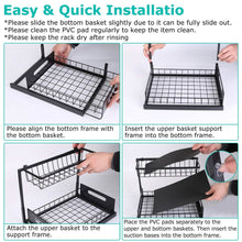 将图片加载到图库查看器，2-Tier Under Sink Organizer Pull Out Basket Storage
