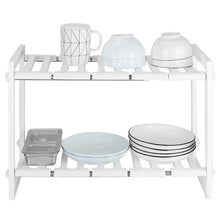 将图片加载到图库查看器，2-Tier Under Sink Organizer Retractable Space Saving Storage
