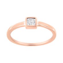 Load image into Gallery viewer, 14K Rose Gold Plated .925 Sterling Silver 1/20 cttw Miracle Set Diamond Promise Ring (J-K Color, I1-I2 Clarity) - Size 6
