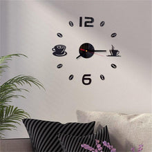 将图片加载到图库查看器，20 Inch Wall Clock Round Style Number Coffee Tea Cup Modern Large Silent Wall Stickers for Hall and Bedroom Home Decorations Arabic Numeral Wall Clocks Acrylic Mirror Stickers/Home Decor Design Acrylic Wall Clock Stickers Home Living Room Decoration
