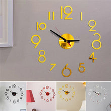 将图片加载到图库查看器，20 Inch Wall Clock Round Style Number Coffee Tea Cup Modern Large Silent Wall Stickers for Hall and Bedroom Home Decorations Arabic Numeral Wall Clocks Acrylic Mirror Stickers/Home Decor Design Acrylic Wall Clock Stickers Home Living Room Decoration

