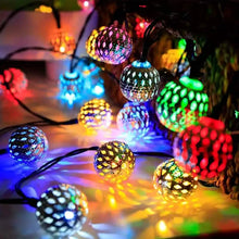 将图片加载到图库查看器，20 LED Moroccan Ball Solar String Lights
