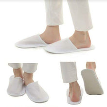 将图片加载到图库查看器，20-Pairs: Spa Hotel Guest Soft Slippers Closed Toe Disposable Travel Slipper
