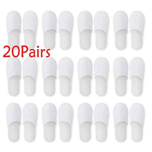 将图片加载到图库查看器，20-Pairs: Spa Hotel Guest Soft Slippers Closed Toe Disposable Travel Slipper
