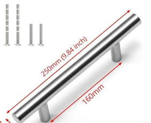 Load image into Gallery viewer, 20 PCS Set Brushed Gold Kitchen Handle Stainless Steel T Bar Door Pull 76mm 96mm Cabinet Knobs and Handles Black Furniture Handle Stainless Steel Kitchen Cupboard Handles Cabinet Handles
