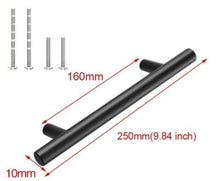 Load image into Gallery viewer, 20 PCS Set Brushed Gold Kitchen Handle Stainless Steel T Bar Door Pull 76mm 96mm Cabinet Knobs and Handles Black Furniture Handle Stainless Steel Kitchen Cupboard Handles Cabinet Handles
