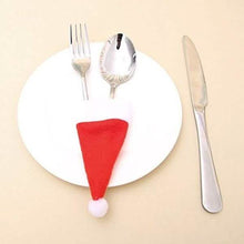 Load image into Gallery viewer, 20-Piece: Christmas Santa Hat Silverware Storage Bag
