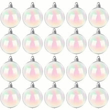 Load image into Gallery viewer, 20-Pieces: Clear Iridescent Plastic Ornaments Balls for Crafts
