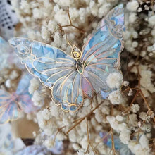 Load image into Gallery viewer, 20-Pieces: Ice Crystal Laser Butterfly Decorative PET Stickers
