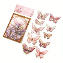 Load image into Gallery viewer, 20-Pieces: Ice Crystal Laser Butterfly Decorative PET Stickers

