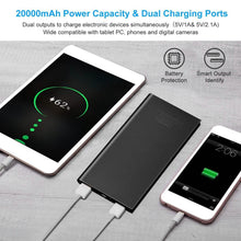 Load image into Gallery viewer, 20000mAh Power Bank Ultra Thin External Battery Pack
