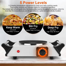 Load image into Gallery viewer, 2000W Electric Burner Portable Coil Heating Hot Plate Stove Countertop
