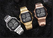 Load image into Gallery viewer, Luxury Famous Sports Business Square Retro Watch Waterproof 50M WIth Count Down Timer Digital Stopwatch Clock For Men and Woman Unisex Watch
