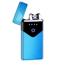 将图片加载到图库查看器，Modern Dual Arc USB Electric Touch Lighter LED ScreenTouch Fire Plasma Arc Lighter Windproof Metal Novelty Lighter Mens Gift In Elegant Gentlemen MEtal Lighter Style
