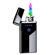 将图片加载到图库查看器，Modern Dual Arc USB Electric Touch Lighter LED ScreenTouch Fire Plasma Arc Lighter Windproof Metal Novelty Lighter Mens Gift In Elegant Gentlemen MEtal Lighter Style
