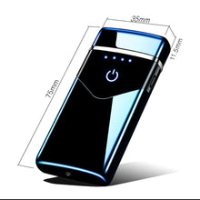 将图片加载到图库查看器，Modern Dual Arc USB Electric Touch Lighter LED ScreenTouch Fire Plasma Arc Lighter Windproof Metal Novelty Lighter Mens Gift In Elegant Gentlemen MEtal Lighter Style
