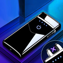 将图片加载到图库查看器，Modern Dual Arc USB Electric Touch Lighter LED ScreenTouch Fire Plasma Arc Lighter Windproof Metal Novelty Lighter Mens Gift In Elegant Gentlemen MEtal Lighter Style

