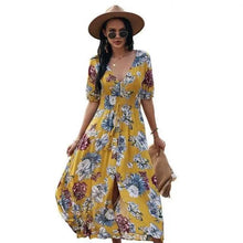 Load image into Gallery viewer, Fashion Casual Loose Party Short Sleeve Maxi Split Dress -  Summer Dresses for Women
