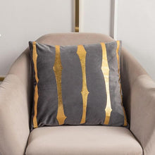 将图片加载到图库查看器，2021 Fashion Striped Pillowcase Festival Home Bronzing Square Decorative Throw Pillow Cover With Gold Striped Cushion Cases Modern Luxury Pillowcases Cushion Cover Soft Fabric Pillow Cases Decorative 45x45CM

