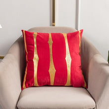 将图片加载到图库查看器，2021 Fashion Striped Pillowcase Festival Home Bronzing Square Decorative Throw Pillow Cover With Gold Striped Cushion Cases Modern Luxury Pillowcases Cushion Cover Soft Fabric Pillow Cases Decorative 45x45CM
