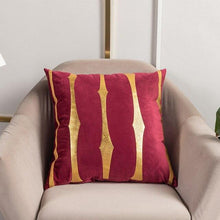 将图片加载到图库查看器，2021 Fashion Striped Pillowcase Festival Home Bronzing Square Decorative Throw Pillow Cover With Gold Striped Cushion Cases Modern Luxury Pillowcases Cushion Cover Soft Fabric Pillow Cases Decorative 45x45CM
