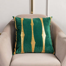 将图片加载到图库查看器，2021 Fashion Striped Pillowcase Festival Home Bronzing Square Decorative Throw Pillow Cover With Gold Striped Cushion Cases Modern Luxury Pillowcases Cushion Cover Soft Fabric Pillow Cases Decorative 45x45CM
