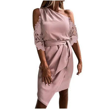 Load image into Gallery viewer, New Luxury Summer Women Casual Solid Strapless Lace Hollow out Dress -  Summer Fashion Dresses for women
