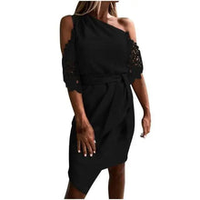 Load image into Gallery viewer, New Luxury Summer Women Casual Solid Strapless Lace Hollow out Dress -  Summer Fashion Dresses for women

