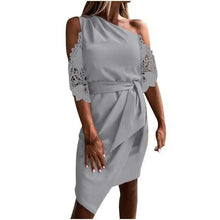 Load image into Gallery viewer, New Luxury Summer Women Casual Solid Strapless Lace Hollow out Dress -  Summer Fashion Dresses for women

