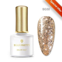 将图片加载到图库查看器，2021 New Womens Colorful Nail Gel Polish Modern Glitter Pink Purple UV Diamond Stylish Design Nail Colors Gel
