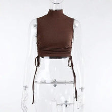将图片加载到图库查看器，Summer cute fashion Women High Neck Crop Tank Top cute fashion styles best tank tops
