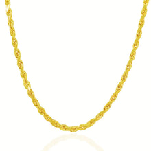 将图片加载到图库查看器，5.0mm 10k Yellow Gold Solid Diamond Cut Rope Chain
