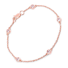 Load image into Gallery viewer, 0.45 Carat Genuine Morganite .925 Sterling Silver Bracelet
