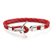 Load image into Gallery viewer, Modern Fashion Airplane Anchor Bracelets Men Charm Rope Chain Paracord Bracelet Women Male Air Force Style Wrap Metal Sport Hook Gift

