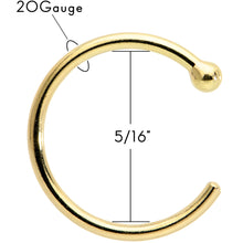 Load image into Gallery viewer, 20G 5/16 Solid 14K Yellow Gold Nose Hoop
