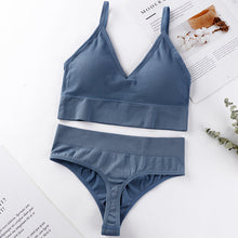Load image into Gallery viewer, Women Seamless Bra Top Fitness Swimwear Push Up Exercise Bikini For Women 2 Pieces Ribbed Seamless Yoga Bikini Sets Sports Bra And Underwear Set 2 Piece High Waist Summer Bikini
