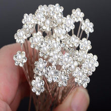 将图片加载到图库查看器，20Pcs Fashion Wedding Bridal Pearl Flower Clear Crystal Rhinestone Hair Pins Clips Bridesmaid Hair wear Jewelry Gorgeous Hair Accessories For Women
