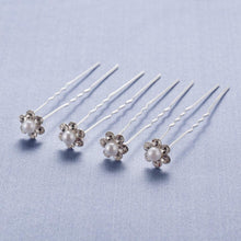 将图片加载到图库查看器，20Pcs Fashion Wedding Bridal Pearl Flower Clear Crystal Rhinestone Hair Pins Clips Bridesmaid Hair wear Jewelry Gorgeous Hair Accessories For Women

