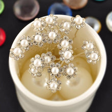将图片加载到图库查看器，20Pcs Fashion Wedding Bridal Pearl Flower Clear Crystal Rhinestone Hair Pins Clips Bridesmaid Hair wear Jewelry Gorgeous Hair Accessories For Women
