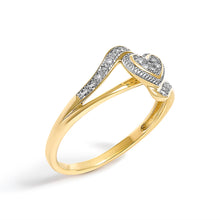 Load image into Gallery viewer, 10K Yellow Gold Diamond Accent Filigree Heart Promise Ring (I-J Color, I3 Clarity)- Size 7
