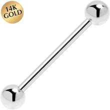 Load image into Gallery viewer, Solid 14k White Gold Straight Barbell 14G 3/4 5mm
