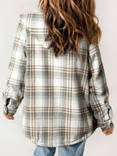 Load image into Gallery viewer, Plaid Snap Down Plush Hooded Jacket Soft &amp; Warm Women Outerwear Cozy And Comfortable Jacket
