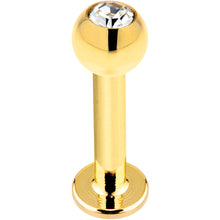 将图片加载到图库查看器，16G Solid 14k Yellow Gold Cubic Zirconia Labret - 5/16 3mm
