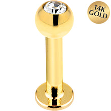 将图片加载到图库查看器，16G Solid 14k Yellow Gold Cubic Zirconia Labret - 5/16 3mm
