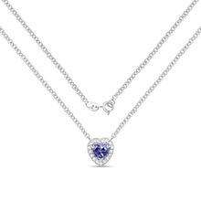 Load image into Gallery viewer, 0.55 Carat Genuine Tanzanite and White Topaz .925 Sterling Silver Necklace
