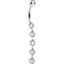 将图片加载到图库查看器，16G Solid 14K White Gold PARAGON Cubic Zirconia Drop Belly Ring

